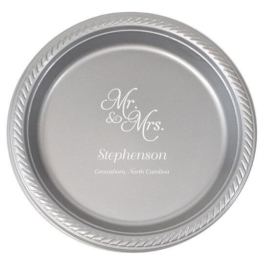 Elegant Mr. & Mrs. Plastic Plates